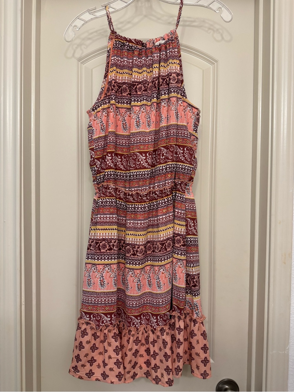 Love Fire Halter Neck Print Dress